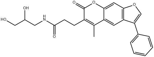 N-(2,3-dihydroxypropyl)-3-(5-methyl-7-oxo-3-phenylfuro[3,2-g]chromen-6-yl)propanamide Structural