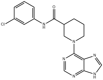 N-(3-chlorophenyl)-1-(7H-purin-6-yl)piperidine-3-carboxamide Structural