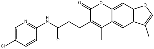 N-(5-chloropyridin-2-yl)-3-(3,5-dimethyl-7-oxofuro[3,2-g]chromen-6-yl)propanamide Structural