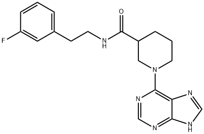 N-[2-(3-fluorophenyl)ethyl]-1-(7H-purin-6-yl)piperidine-3-carboxamide Structural