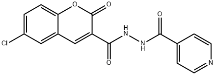N'-(6-chloro-2-oxochromene-3-carbonyl)pyridine-4-carbohydrazide Structural