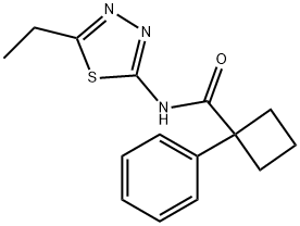 N-(5-ethyl-1,3,4-thiadiazol-2-yl)-1-phenylcyclobutane-1-carboxamide Structural