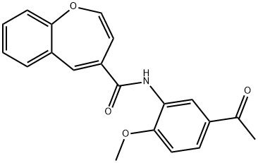 N-(5-acetyl-2-methoxyphenyl)-1-benzoxepine-4-carboxamide Structural