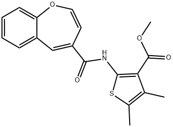 methyl 2-(1-benzoxepine-4-carbonylamino)-4,5-dimethylthiophene-3-carboxylate Structural