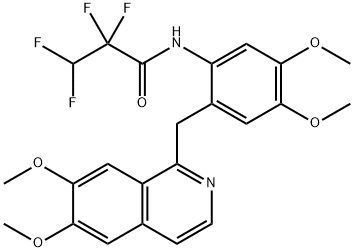 N-[2-[(6,7-dimethoxyisoquinolin-1-yl)methyl]-4,5-dimethoxyphenyl]-2,2,3,3-tetrafluoropropanamide Structural