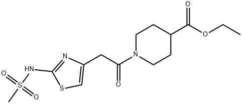 ethyl 1-[2-[2-(methanesulfonamido)-1,3-thiazol-4-yl]acetyl]piperidine-4-carboxylate Structural