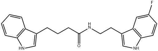 N-[2-(5-fluoro-1H-indol-3-yl)ethyl]-4-(1H-indol-3-yl)butanamide Structural
