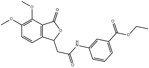 ethyl 3-[[2-(4,5-dimethoxy-3-oxo-1H-2-benzofuran-1-yl)acetyl]amino]benzoate Structural