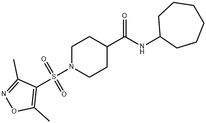 N-cycloheptyl-1-[(3,5-dimethyl-1,2-oxazol-4-yl)sulfonyl]piperidine-4-carboxamide Structural