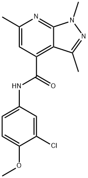 N-(3-chloro-4-methoxyphenyl)-1,3,6-trimethylpyrazolo[3,4-b]pyridine-4-carboxamide Structural