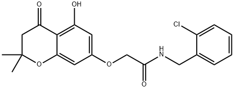 N-[(2-chlorophenyl)methyl]-2-[(5-hydroxy-2,2-dimethyl-4-oxo-3H-chromen-7-yl)oxy]acetamide Structural