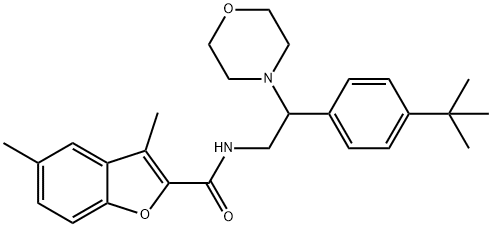 N-[2-(4-tert-butylphenyl)-2-morpholin-4-ylethyl]-3,5-dimethyl-1-benzofuran-2-carboxamide Structural