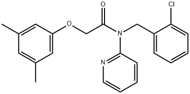 N-[(2-chlorophenyl)methyl]-2-(3,5-dimethylphenoxy)-N-pyridin-2-ylacetamide Structural