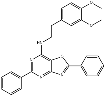 N-[2-(3,4-dimethoxyphenyl)ethyl]-2,5-diphenyl-[1,3]oxazolo[4,5-d]pyrimidin-7-amine Structural