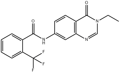 N-(3-ethyl-4-oxoquinazolin-7-yl)-2-(trifluoromethyl)benzamide Structural