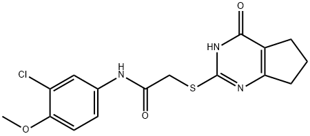 N-(3-chloro-4-methoxyphenyl)-2-[(4-oxo-1,5,6,7-tetrahydrocyclopenta[d]pyrimidin-2-yl)sulfanyl]acetamide Structural