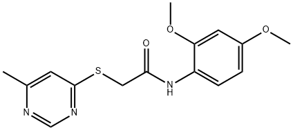 N-(2,4-dimethoxyphenyl)-2-(6-methylpyrimidin-4-yl)sulfanylacetamide Structural