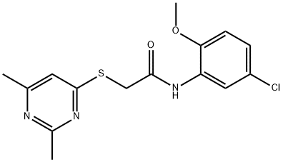 N-(5-chloro-2-methoxyphenyl)-2-(2,6-dimethylpyrimidin-4-yl)sulfanylacetamide Structural