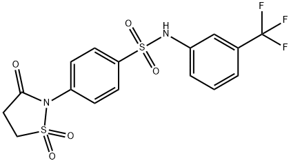N-[3-(trifluoromethyl)phenyl]-4-(1,1,3-trioxo-1,2-thiazolidin-2-yl)benzenesulfonamide Structural