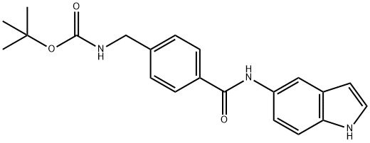 tert-butyl N-[[4-(1H-indol-5-ylcarbamoyl)phenyl]methyl]carbamate Structural
