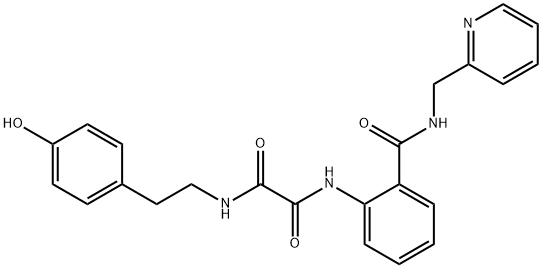 N-[2-(4-hydroxyphenyl)ethyl]-N'-[2-(pyridin-2-ylmethylcarbamoyl)phenyl]oxamide Structural