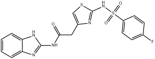 N-(1H-benzimidazol-2-yl)-2-[2-[(4-fluorophenyl)sulfonylamino]-1,3-thiazol-4-yl]acetamide Structural