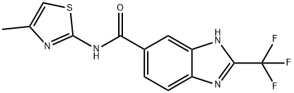 N-(4-methyl-1,3-thiazol-2-yl)-2-(trifluoromethyl)-3H-benzimidazole-5-carboxamide Structural