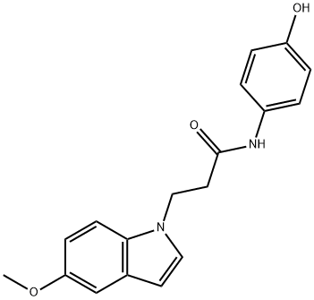 N-(4-hydroxyphenyl)-3-(5-methoxyindol-1-yl)propanamide Structural