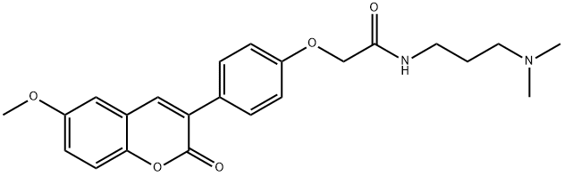 N-[3-(dimethylamino)propyl]-2-[4-(6-methoxy-2-oxochromen-3-yl)phenoxy]acetamide Structural