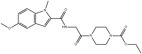 ethyl 4-[2-[(5-methoxy-1-methylindole-2-carbonyl)amino]acetyl]piperazine-1-carboxylate Structural