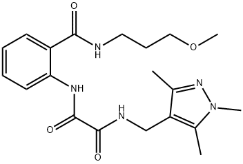 N'-[2-(3-methoxypropylcarbamoyl)phenyl]-N-[(1,3,5-trimethylpyrazol-4-yl)methyl]oxamide Structural