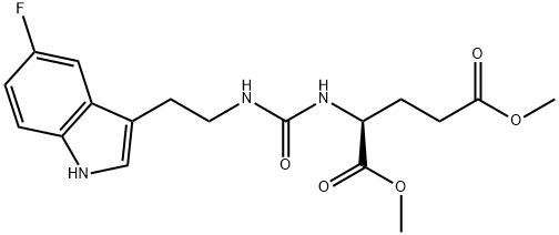 dimethyl (2S)-2-[2-(5-fluoro-1H-indol-3-yl)ethylcarbamoylamino]pentanedioate Structural