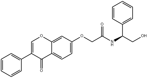 N-[(1S)-2-hydroxy-1-phenylethyl]-2-(4-oxo-3-phenylchromen-7-yl)oxyacetamide Structural