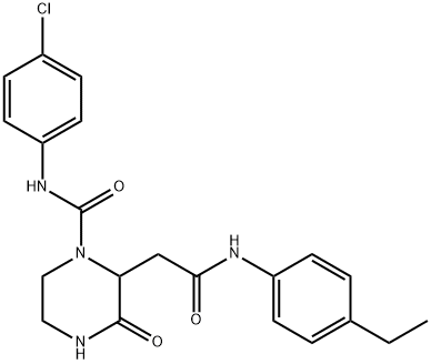 N-(4-chlorophenyl)-2-[2-(4-ethylanilino)-2-oxoethyl]-3-oxopiperazine-1-carboxamide Structural