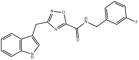 N-[(3-fluorophenyl)methyl]-3-(1H-indol-3-ylmethyl)-1,2,4-oxadiazole-5-carboxamide Structural