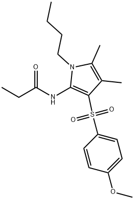 N-[1-butyl-3-(4-methoxyphenyl)sulfonyl-4,5-dimethylpyrrol-2-yl]propanamide Structural