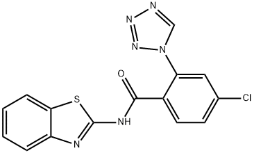 N-(1,3-benzothiazol-2-yl)-4-chloro-2-(tetrazol-1-yl)benzamide Structural