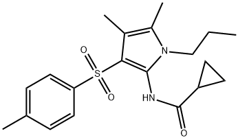 N-[4,5-dimethyl-3-(4-methylphenyl)sulfonyl-1-propylpyrrol-2-yl]cyclopropanecarboxamide Structural