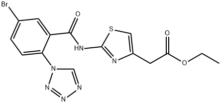 ethyl 2-[2-[[5-bromo-2-(tetrazol-1-yl)benzoyl]amino]-1,3-thiazol-4-yl]acetate Structural
