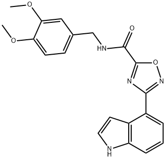N-[(3,4-dimethoxyphenyl)methyl]-3-(1H-indol-4-yl)-1,2,4-oxadiazole-5-carboxamide Structural