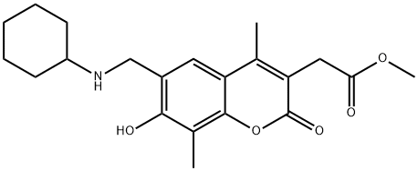 methyl 2-[6-[(cyclohexylamino)methyl]-7-hydroxy-4,8-dimethyl-2-oxochromen-3-yl]acetate Structural
