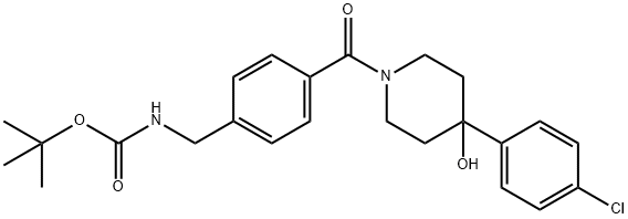 tert-butyl N-[[4-[4-(4-chlorophenyl)-4-hydroxypiperidine-1-carbonyl]phenyl]methyl]carbamate Structural