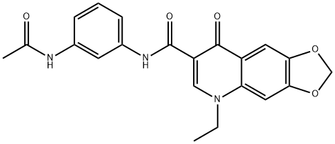 N-(3-acetamidophenyl)-5-ethyl-8-oxo-[1,3]dioxolo[4,5-g]quinoline-7-carboxamide Structural