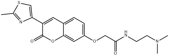 N-[2-(dimethylamino)ethyl]-2-[3-(2-methyl-1,3-thiazol-4-yl)-2-oxochromen-7-yl]oxyacetamide Structural