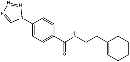 N-[2-(cyclohexen-1-yl)ethyl]-4-(tetrazol-1-yl)benzamide Structural