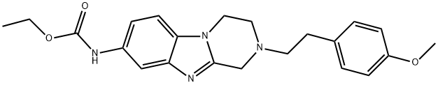 ethyl N-[2-[2-(4-methoxyphenyl)ethyl]-3,4-dihydro-1H-pyrazino[1,2-a]benzimidazol-8-yl]carbamate Structural