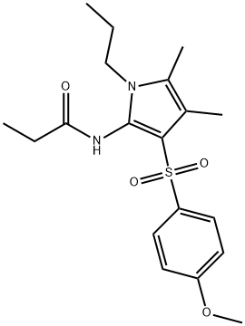 N-[3-(4-methoxyphenyl)sulfonyl-4,5-dimethyl-1-propylpyrrol-2-yl]propanamide Structural