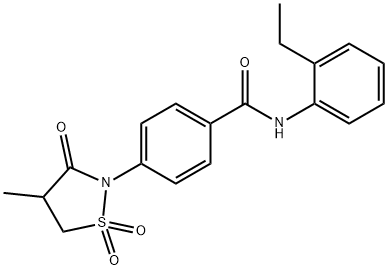 N-(2-ethylphenyl)-4-(4-methyl-1,1,3-trioxo-1,2-thiazolidin-2-yl)benzamide Structural
