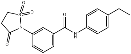 N-(4-ethylphenyl)-3-(1,1,3-trioxo-1,2-thiazolidin-2-yl)benzamide Structural