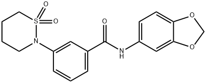N-(1,3-benzodioxol-5-yl)-3-(1,1-dioxothiazinan-2-yl)benzamide Structural